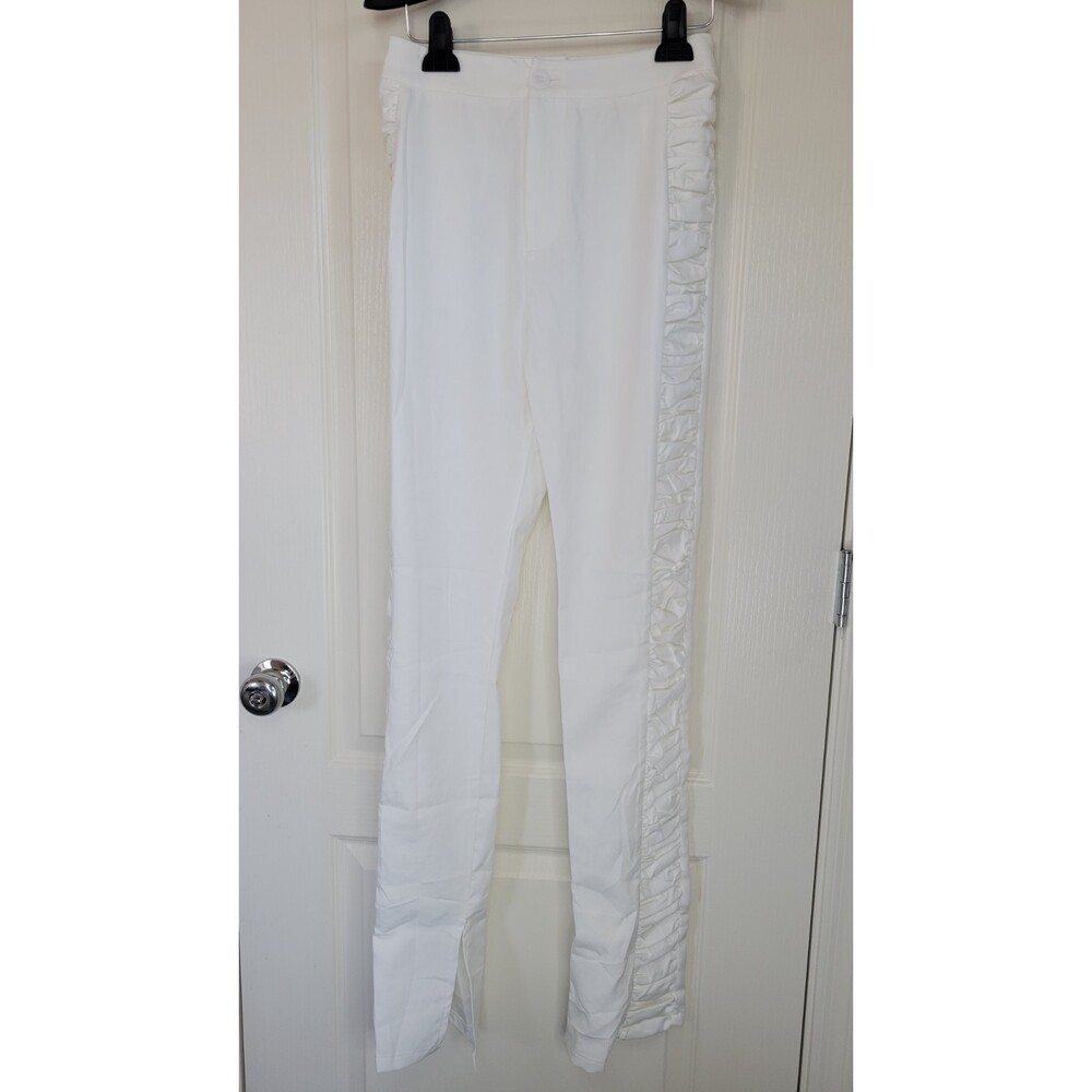 PrettyLittleThing Ruched Panel Straight Leg Pants